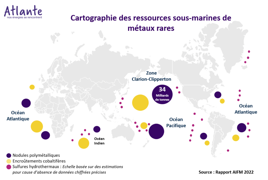 cartes métaux rares sous marins clarion-clipperton