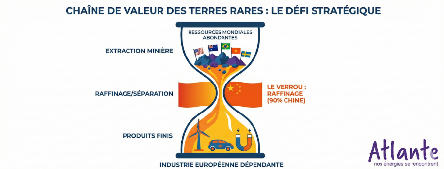 Terres rare extraction minière raffinage Chine Europe