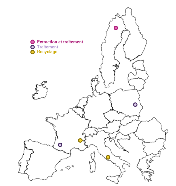 Carte projets Terres Rares CRMA