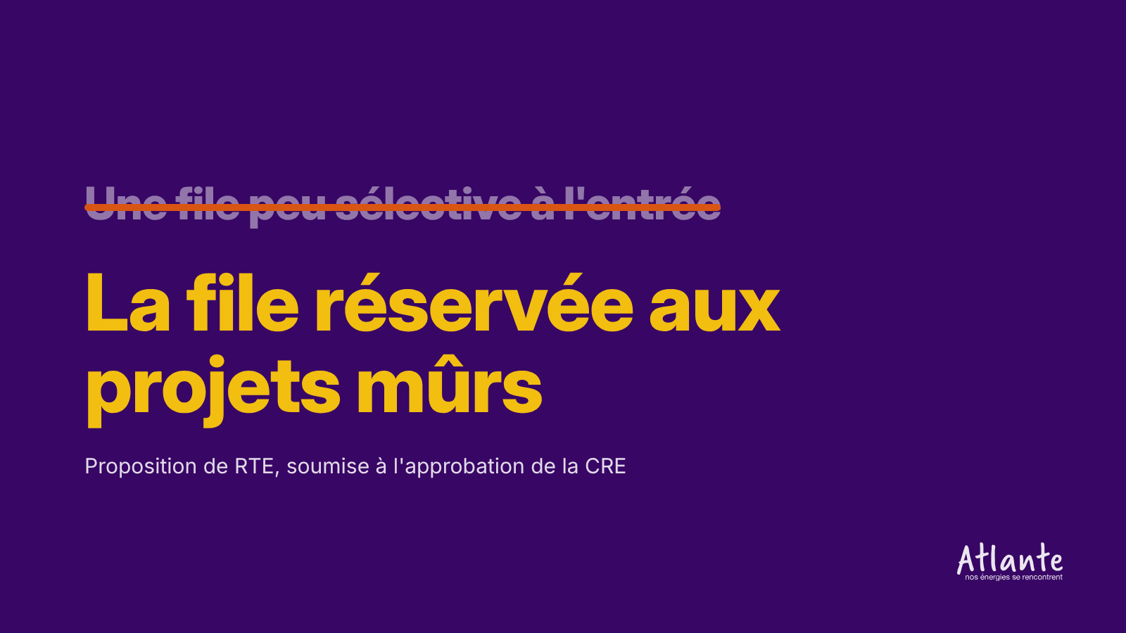 La file d’attente du raccordement réservée aux projets mûrs, selon la proposition de RTE